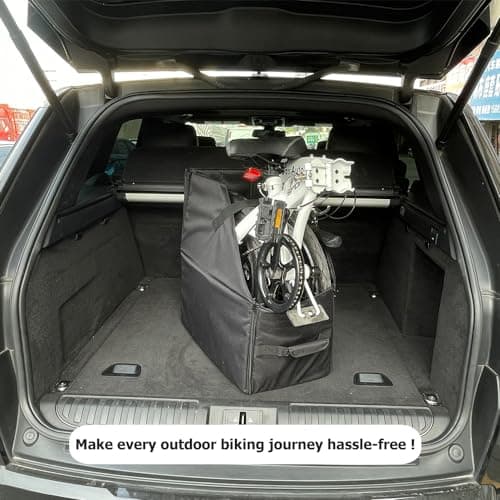 FCOUIID Folding Bike Storage Box - Outdoor Bicycle Travel Protection Case Car Trunk Backseats Transport Pack Accessories, 23" H x 23" L x 11.5" W — view 4