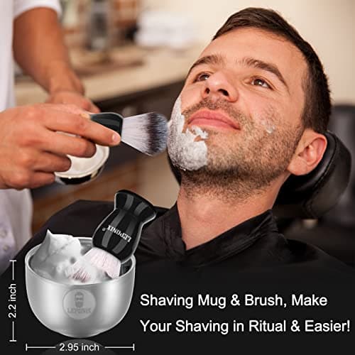 Shaving Kit for Men, Mens Complete Shaving Set with 2 Pack Shaving Soaps, Brush and Bowl, Shaving Cream, Gifts for Husband Boyfriend — view 4