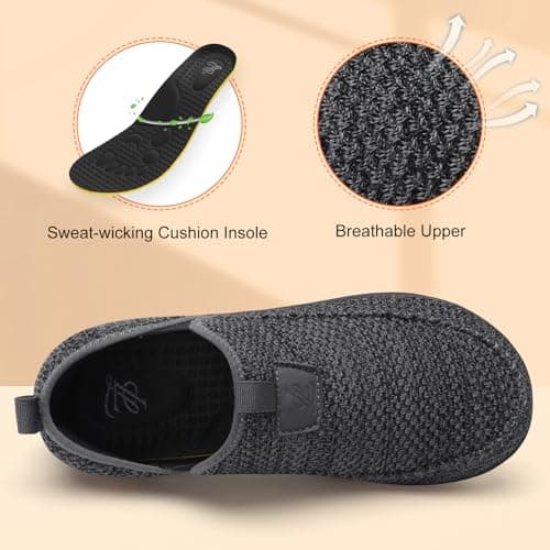 JOINFREE Mens Walking Shoes Wide Toe Box Barefoot Trainers Grey — view 5