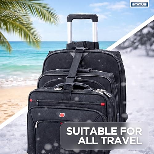 STATUS T-Type Luggage Strap for Suitcases, Adjustable Suitcase Straps with Quick Release Buckle, Connects Upto 3 Cases, Connector Belt for all Types of Luggages, Black, 2 Pcs (STTYPELUGSTRAP6) — view 6