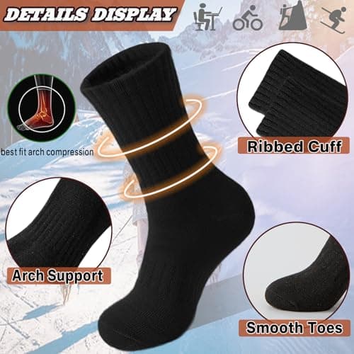 VoJoPi Women's Thermal Socks 5 Pairs Wool Winter Warm Hiking Socks, UK 4-8 — view 3