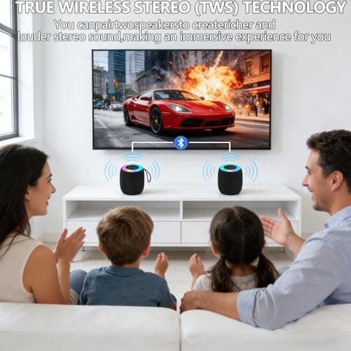 BDSKIIQ Bluetooth Speaker, 2026 Portable Bluetooth Speaker With Led Light, Louder Volume & Enhanced Bass, 20H Playtime, IPX7 Waterproof, USB C Fast Charge for Bathroom, Outdoor, Party, Travel, Sport — view 2