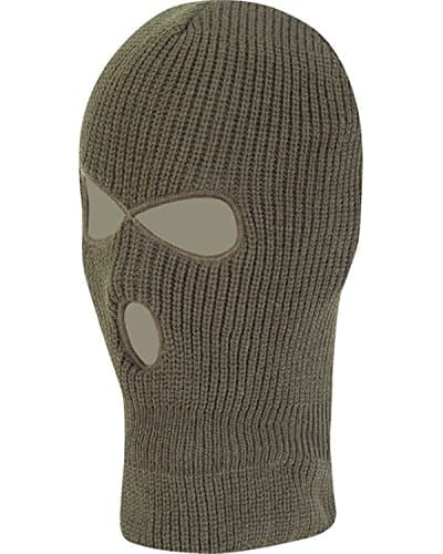 Kombat UK WINTER 3 HOLE KNITTED COMBAT TACTICAL MILITARY TYPE BALACLAVA IN OLIVE GREEN