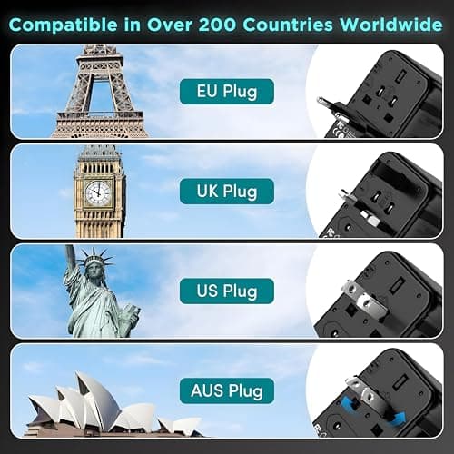 ocdun 140W GaN III Universal Travel Adapter, Black — view 3