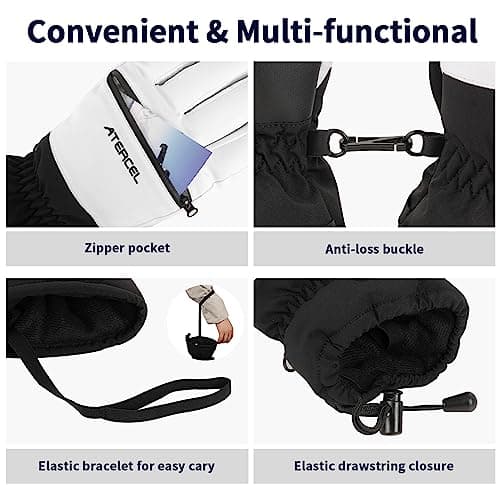 ATERCEL Waterproof Ski Gloves - 3M Thinsulate Warmth, Touchscreen — view 5