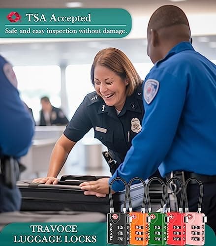 Search Alert TSA Approved Travel Combination Luggage Cable Locks for Suitcase, Gym Locker,Toolbox,Backpack 1,2,4,6 &10 pk - Green - — view 2