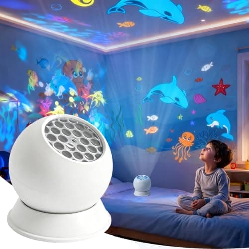 Dynamic Rotating LED Projector Light, Kids Ocean Night Light Projector