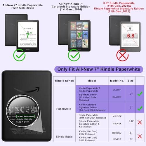 TQQ Case for 7" Kindle Paperwhite 12th Gen and Colorsoft — view 2