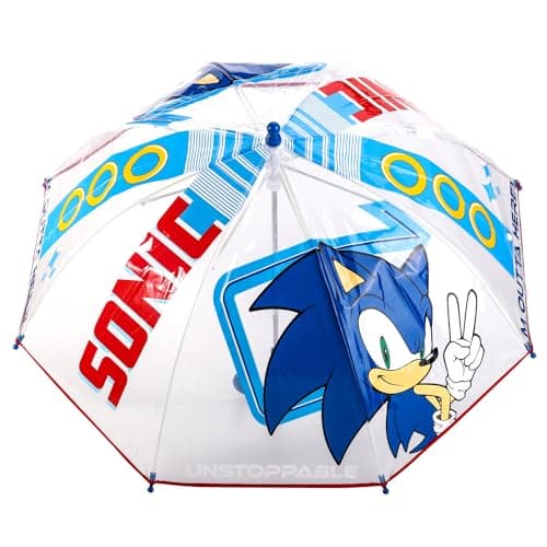 Sonic The Hedgehog Kids Clear Dome Umbrella Transparent See-Through Canopy — view 3