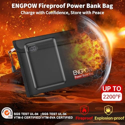 ENGPOW Fireproof Organizer Travel Safe Bag, Portable Electronic Carry Case — view 2