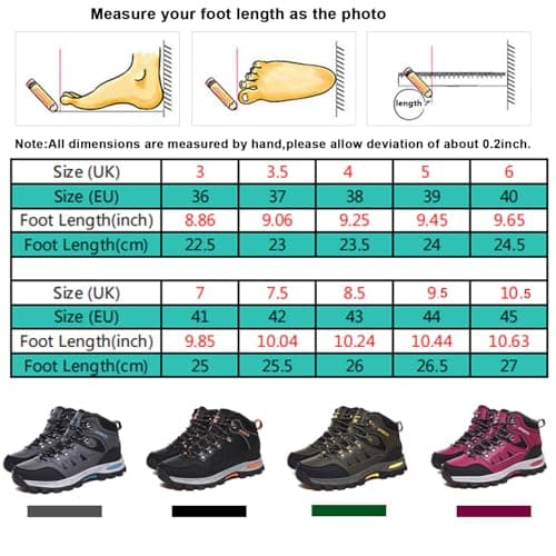 HODTOB Hiking Boots Mens Womens Lace-up Non-Slip Outdoor Men Women Mountain Trekking Shoes for All Season Walking Travelling Backpacking Camping Shoes Sneaker Green 9.5UK — view 6