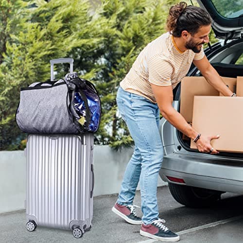 MISSLO 50" Garment Carrier for Suit Travel Dress Moving Bag for Hanging Clothes Covers with strong Oxford Fabric Suit Carriers for Women and Men, Grey — view 2