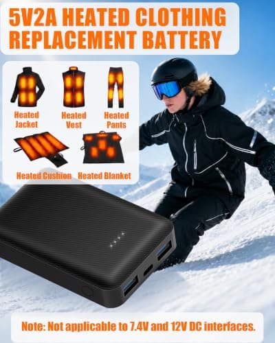 CYCYHEAT 10000mAh Power Bank for Heated Gilet Vest Jacket Pants Blanket — view 2