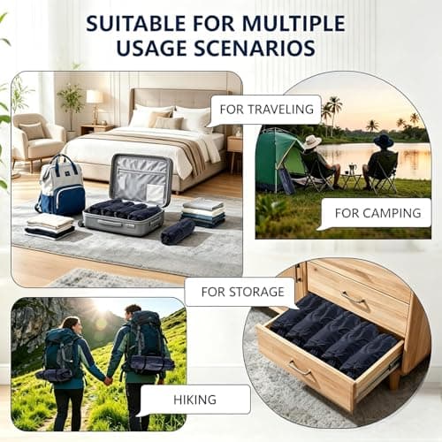 3 Pack in Black Vacuum Bags for Travel, Space Saving Storage Bags for Clothes, Compact Vacuum Pack Bags for Travel, Ideal for Luggage Organisation and Closet Storage, With 30x40cm and 40x50cm Size — view 5