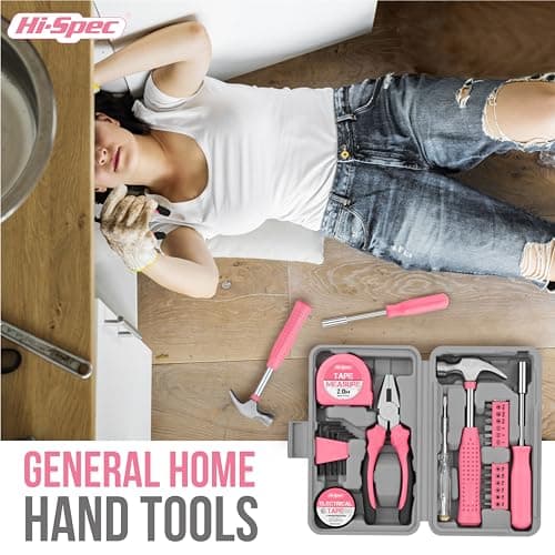Hi-Spec Pink Small Tool Kit Set for Home DIY, Repairs & Crafts — view 5