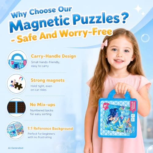 Magnetic Puzzle for Kids 3-8 – 36pcs Kid Travel Puzzle with Carry Handle — view 3