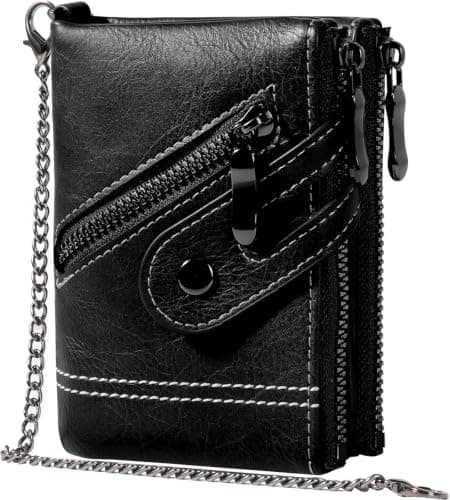 Rayakt Mens Wallets with Zip Coin Pocket Leather Wallets for Men