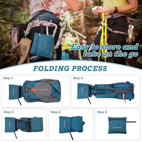 BECOJADDE 18L Hiking Backpack for Men Women Foldable Small Rucksack Lightweight Mini Backpack for Camping Travel Outdoor, Turquoise — view 6