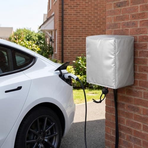 QhgPnt 1 PC EV Charging Station Weather Cover, Oxford Fabric Outdoor Portable EV Charger Plug Port Cover, Silver Charging Port Protection (40x32x20 cm) — view 6