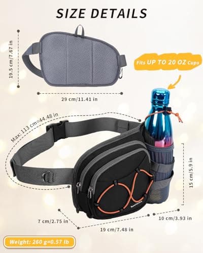 Sportsnew Bum Bag Fanny Pack for Men Women with Water Bottle Holder — view 5