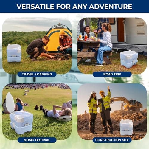 SereneLife Outdoor Camping Toilet, Portable Toilet, Comfortable Flushable for Adults, Travel, Compost, Porta Potty Loo, Detachable Waste Tank & Phone Holder, 15L — view 6
