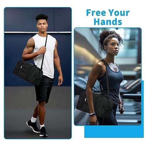 YoKelly Small Duffle Bag 14 inch Carry On Mini Duffel Bag Lightweight for Travel Gym Sport-Black — view 6
