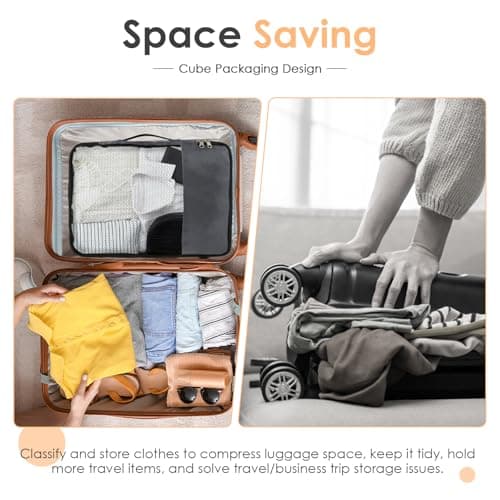 HAIJED 4 PCS Packing Cubes, Oxford Fabric Luggage Organisers for Suitcase, Travel Organiser Bags with Double Zipper Mesh Top, Travel Storage Bag for Clothes Shoes Toiletries — view 4