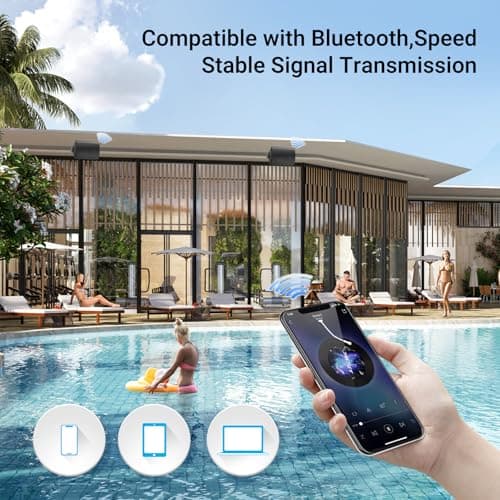 Herdio 4 Inches 200 Watts Outdoor Bluetooth Speakers Waterproof,Wall Mount Speakers With Powerful Bass For Home Garden Patio Indoor — view 5