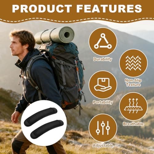 HOTUT 2 Pack Extra Thick Shoulder Strap Pad, Black Removable Universal Replacement Shoulder Pad, Fastener Cushions for Shoulder Bags, Backpack, Guitar Straps, Luggage Bags, Comfortable Support for Bag — view 5
