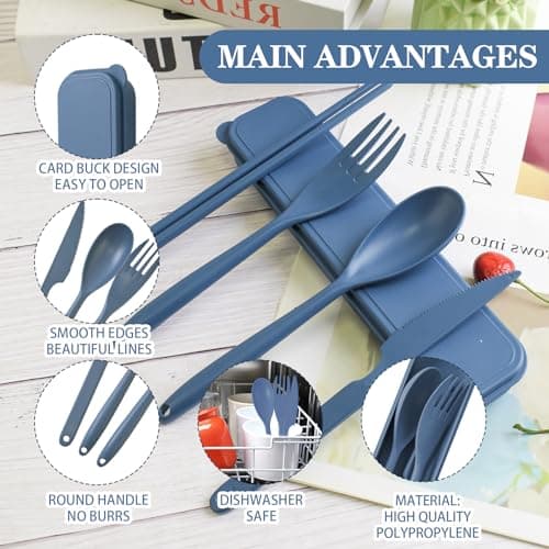 Large Reusable Travel Cutlery Set with Case, Cutlery for Lunch Accessories — view 4
