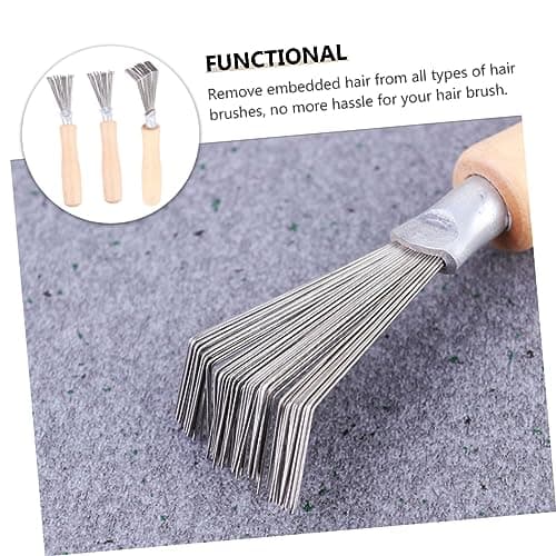 3pcs Hair Brush Cleaner Claw Wood Comb Cleaning Rake — view 3