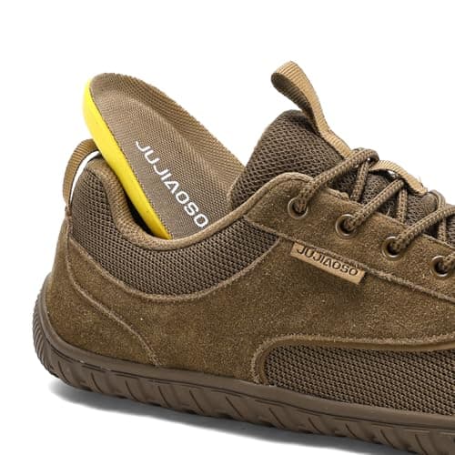 JUJIAOSO Unisex Wide Barefoot Shoes for Men Women Outdoor Trail Running Minimalist Walking Shoes Lightweight and Breathable(Brown,UK 10) — view 6