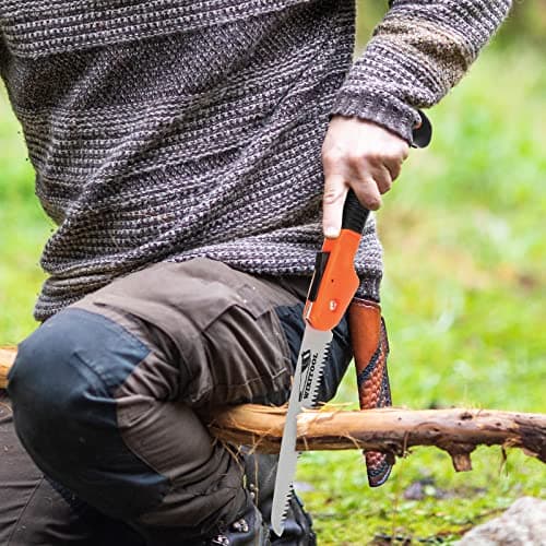 Folding Hand Saw, Pruning Saw for Trimming Gardening Camping Hiking Orange — view 3