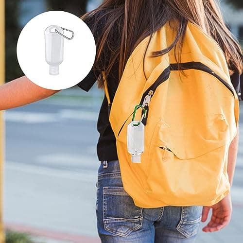 Clear Portable Travel Bottles,50ml Hand Sanitizer Containers with Hook,5pcs — view 4