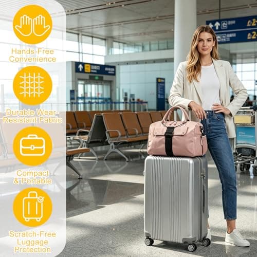 4 Pcs Adjustable Luggage Straps for Suitcases, Luggage Connector Straps for Suitcases, Travel Straps for Luggage Portable Travel Over Handle — view 6