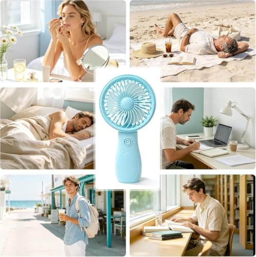 Mini Handheld Fan USB Rechargeable 3 Speed Portable Table Fan, Mini Fan Handheld, USB Rechargeable, 3 Adjustable Speeds, Travel & Commuting — view 2