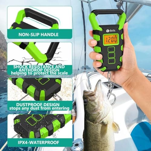 ORIA Digital Luggage Scale, 50kg Hanging Fishing Scale with Tape, Green — view 5