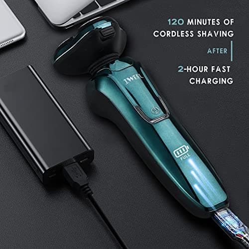 Electric Razor for Men, Electric Shaver Beard for Men Face 3 in 1 Rotary Shavers Nose Sideburn Trimmer Cordless Rechargeable Shaving Kit Wet Dry Use Waterproof IPX7 — view 5