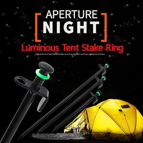 100PCS Tent Stake Rings, Glow In Dark Places,Outdoor Camping And Picnic Accessories,Green Silicone Fluorescent Tent Nail Rings,Suitable For Tent Stakes And Camping Nails — view 2