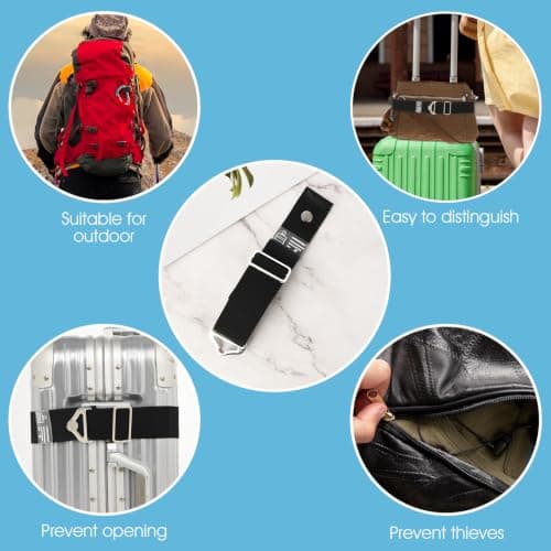 KFHENSOMR 2-in-1 Travel Belt for Luggage Travel Strap Hands-Free Black — view 6