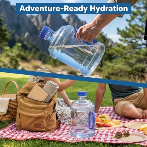 FashionCha Thickened Water Dispenser Bottle 3l Empty Water Bottle Container Large Jumbo Water Container BPA Free Water Cooler Dispenser Refill Water Bucket for Home Office Outdoor Travel, Blue — view 3