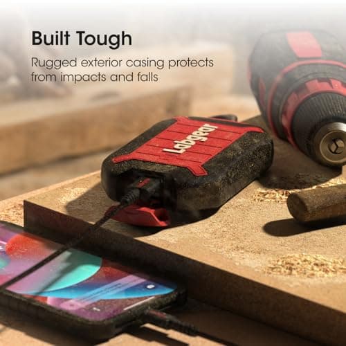 Labgear Powerbank IP67 Waterproof, Rugged 10,000mAh Portable Type-C Fast Charging QC 3.0, Worksite Power Bank Charger for Smartphones — view 4