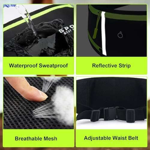 2pcs Running Belt for Women Men with Water Bottle Holder and Headphone Hole — view 4