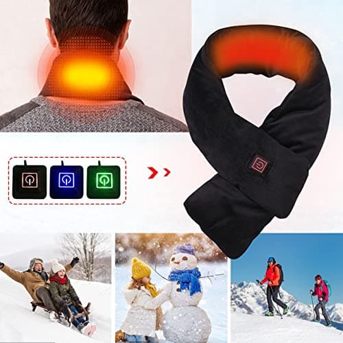 Heated Neck Warmer for Pain, Neck and Shoulder Heat Pad, Heated Scarf for Women and Men with Rechargeable Battery, Electric Scarf Heat Scarves,7 Adjustable Vibration Intensities Heating Pad — view 6
