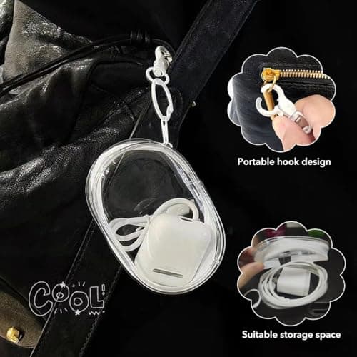 Supvox® 2Pcs PVC Transparent Storage Bag for Data Cables, Chargers, Earphones Waterproof Travel Organizer Pouch with Quick Release Buckle, Compact 10.5x6.5x3.6cm, Durable Multipurpose Use — view 3