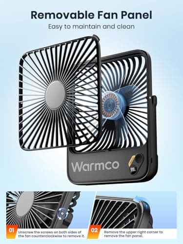 Warmco D3 Portable Rechargeable Desk Fan 10000mAh, 15-24H Battery Life — view 6