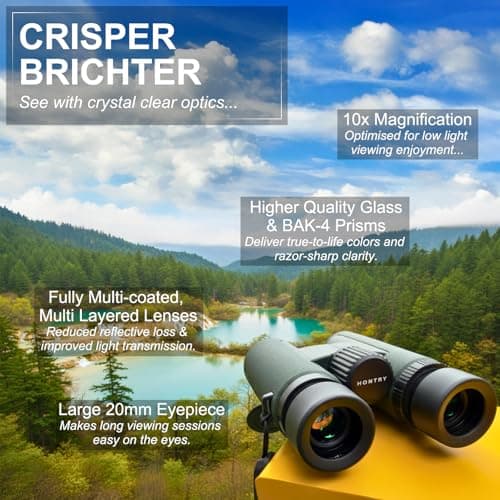 Hontry High Power 10x42 Binoculars for Adults Bird Watching (Green) — view 5