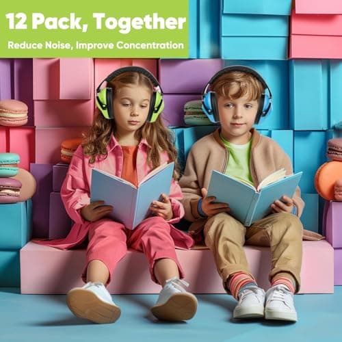 Floriogra 12 Pack Kids Noise Cancelling Earmuffs Hearing Protection Earmuffs for Autism Kids Toddlers Noise Cancelling Headphones Earmuffs — view 2