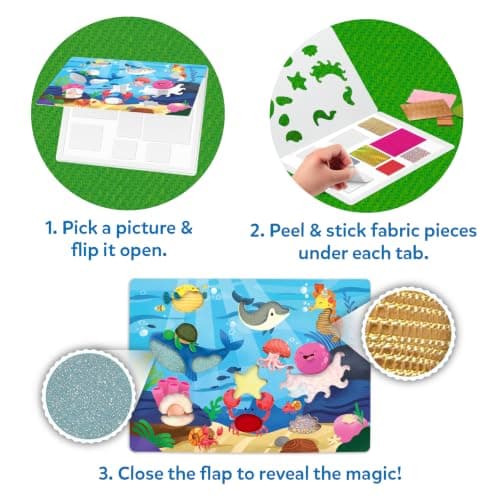 Skillmatics Fab Tabs – Animals, Sensory & Tactile Fabric Art & Craft Kit — view 4