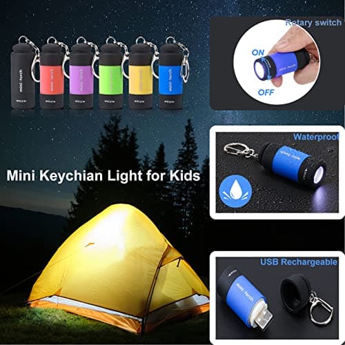 Mini Keychain Torches Rechargeable, Small LED Flashlight Torches 12 Packs — view 2